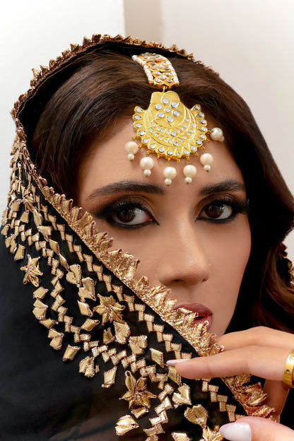 Black Chiffon Kalidar Wedding Outfit