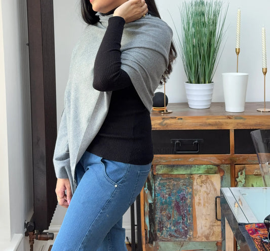 Grey Woolen Shawl and Wrap for Women/Unisex