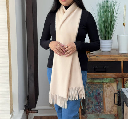 Ivory woolen shawl – soft and warm minimalist wrap