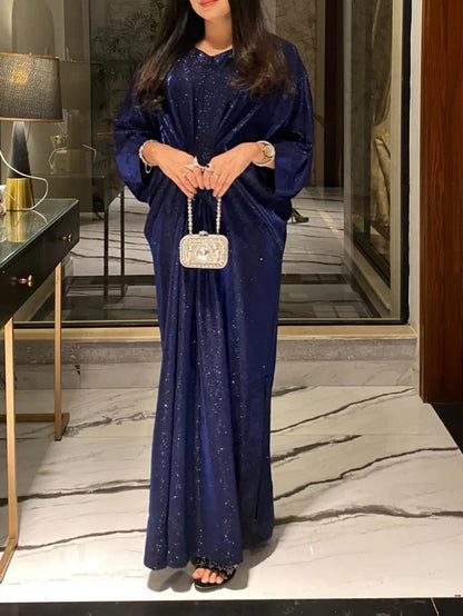 Tailored blue kaftan in soft moonlight fabric – best seller for a night out