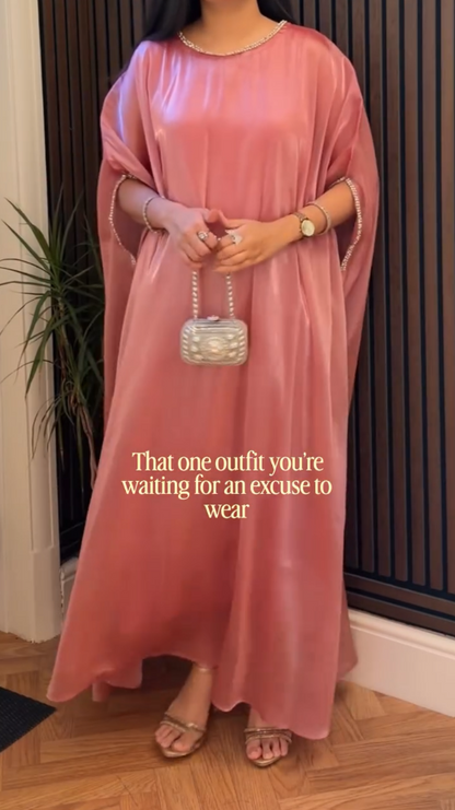 Blush Pink Silk Gown Kaftan – Sheesha Silk Luxury