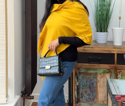 Plain yellow woolen shawl – soft and warm everyday wrap